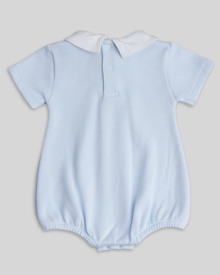 Romper celeste para bebê varon, desenho comodo e elegante ideal para cualquier ocasion
