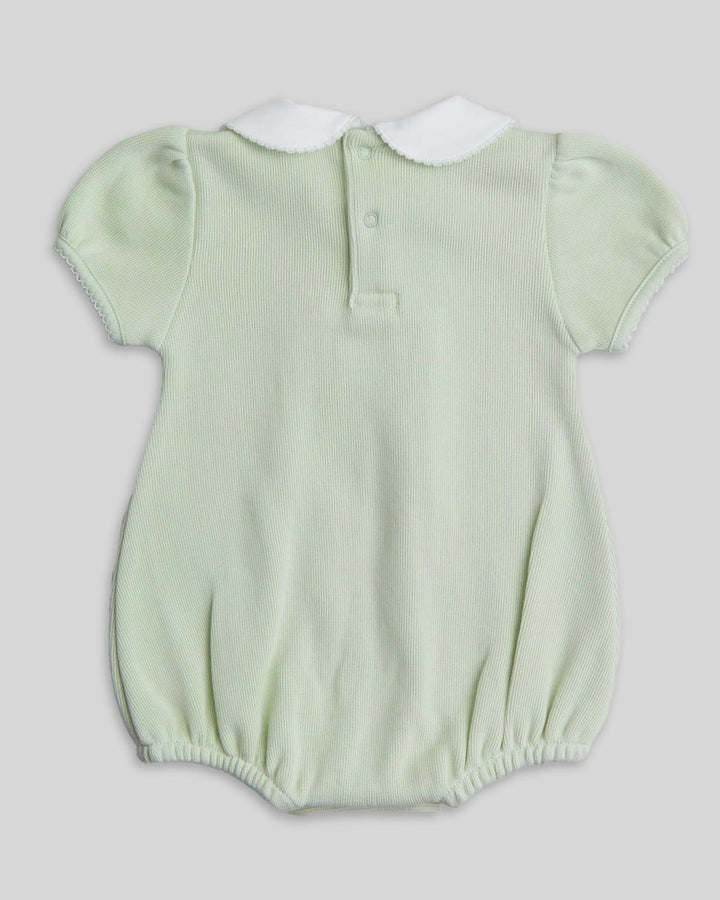 Romper pistache para bebê menina, desenho comodo e moderno, ideal para cualquier ocasion